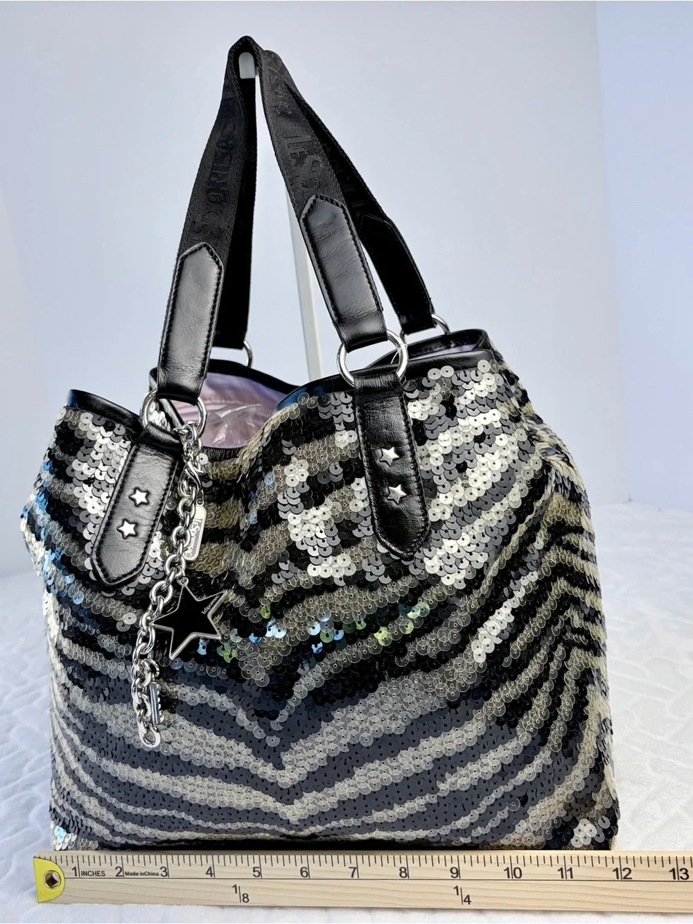 Vintage 2001 LeSportsac Remix NWT Limited edition Remix Zebra Sequin Hobo bag